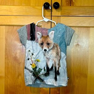 Molo fox shirt for 3/4 yr old girl